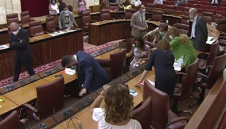 VIDEOLAJM/ Miu ndërpret seancën parlamentare në Andaluzi, ligjvënësit ngrihen të tmerruar nga karriget