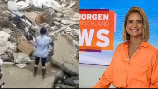 E BËN SA PËR T’U DUKUR/ Gazetarja e RTL lyhet në baltë para transmetimit duke pretenduar se po ndihmonte me… (VIDEO)