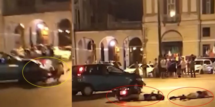DALIN PAMJET/ Shqiptari PËRPLAS motorin me dy pasagjerë, momenti i aksidentit të rëndë gjatë festimit të fitores së Italisë