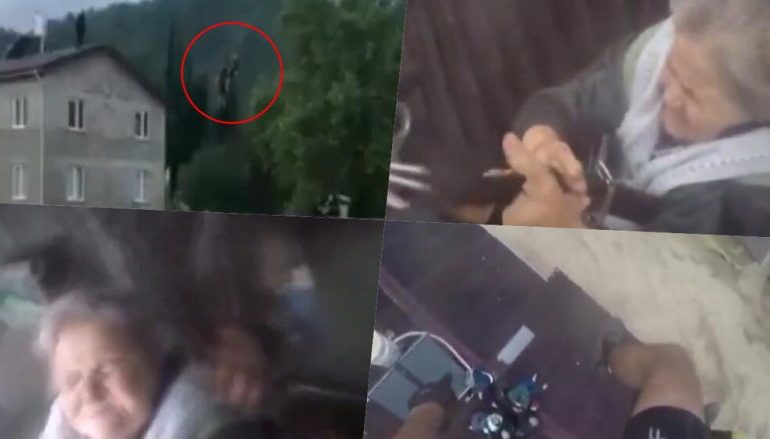 PAMJET DRAMATIKE NGA TURQIA/ Rrebeshet e shiut marrin përpara gjithçka, momenti kur helikopteri shpëton të moshuarën