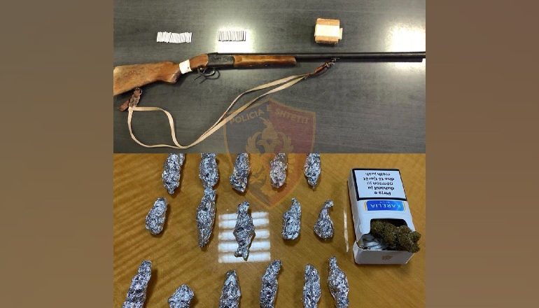 ARMË GJAHU DHE KANABIS NË BANESË/ Arrestohen 2 persona në Vlorë