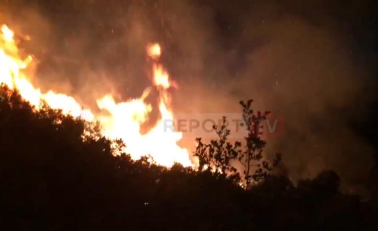 ZJARRET NË VLORË/ Përkeqësohet situata në Dukat, flakët me ndihmën e erës marrin përmasa të frikshme (VIDEO)