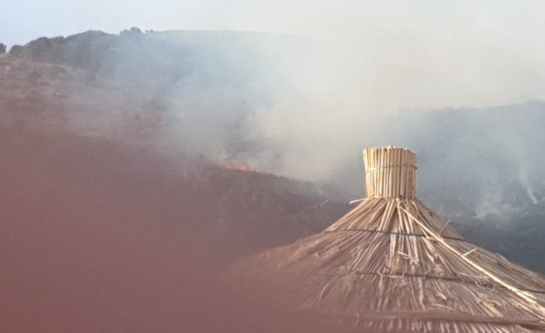 RËNDOHET SITUATA E ZJARRIT NË LIVADH/ Flakët drrejtohen afër pushuesve në bregdet (PAMJET)