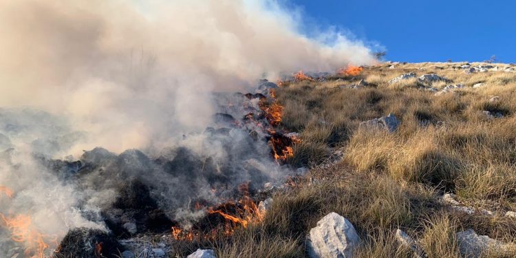 NDËRHYRJE ME HELIKOPTER/ Zjarri në Karaburun RREZIKON Llogaranë, nën kontroll vatra në Dukat