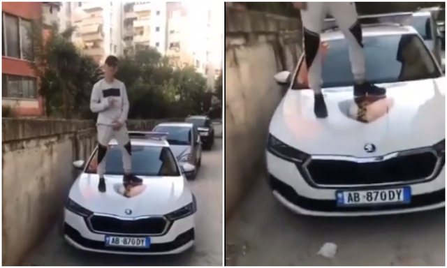 “FUCK SHTETIN, KUR PLOT KI…”/ Veprimet skandaloze të të rinjve, “rebelohen” ndaj makinës së Policisë
