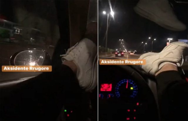 PAMJET SHOKUESE/ Dy këmbët mbi timon dhe me 120 km/h, i riu “spektakël” në autostradën Tiranë-Durrës