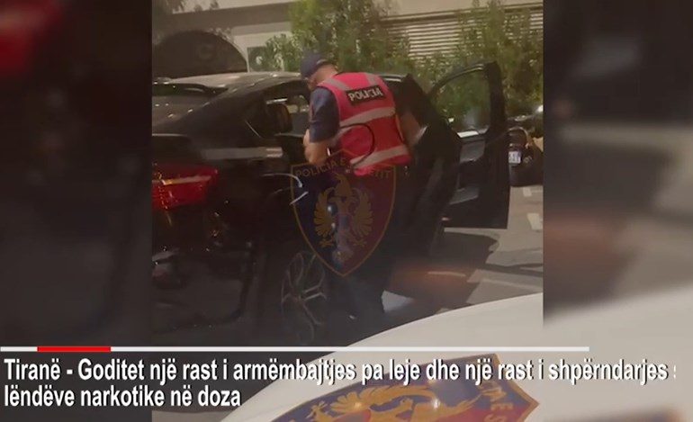 IU GJET PISTOLETË NË MAKINË/ Arrestohet i riu në Tiranë. Momenti kur policia kontrollon BMW-në