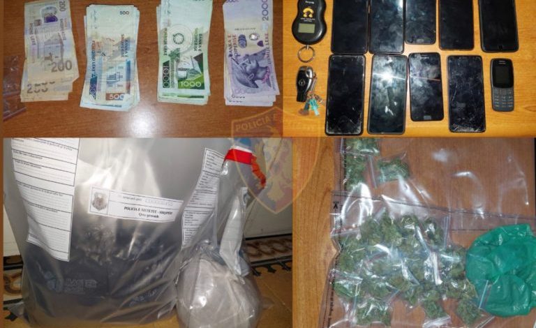 GODITET BANDA E KOKAINËS NË ELBASAN/ Arrestohen 10 trafikantë, sekuestrohet lëndë narkotike, lekë e makina