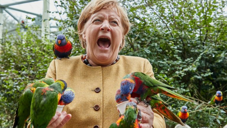 TURNEU I LAMTUMIRËS/ Merkel dhuron një nga skenat më humoristike në prag të zgjedhjeve parlamentare