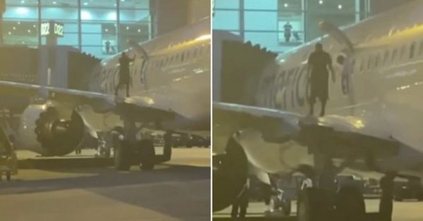 NDODHE EDHE KJO/ Pasagjeri del nga avioni në ecje e sipër, kërcen mbi krah. Por e pëson keq (VIDEO)