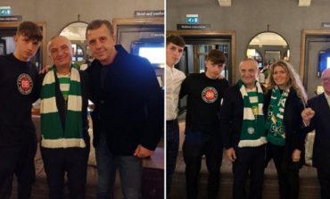 DALIN FOTOT/ Ilir Meta shkon në Skoci, tifo për skuadrën e zemrës Celtic kundër… Myrto Uzunit