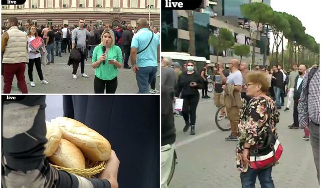 ME BUKËN ME VETE…/ Pamje nga PROTESTA në Tiranë, kundër rritjes së çmimeve