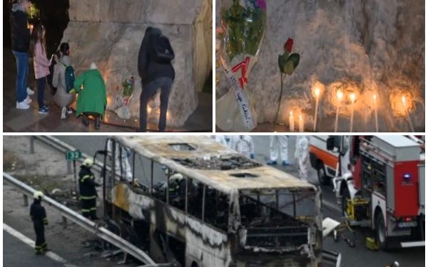 LULE E QIRINJ/ Qytetarët, homazhe në sheshin “Skënderbej” për 46 viktimat e aksidentit tragjik në Bullgari