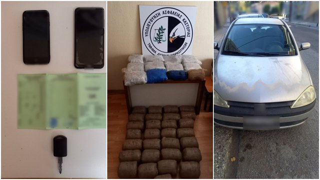 BLLOKOHEN NË KUFI/ Policia greke arreston dy të rinj shqiptarë me çantat plot me kanabis