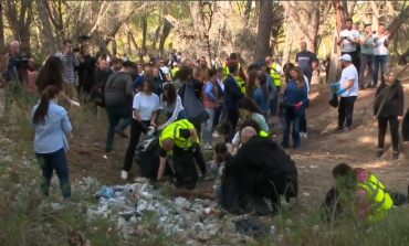 PAMJET/ Rama përvesh mëngët, ja momenti kur mbledh mbeturina në pyllin e Sodës në Vlorë