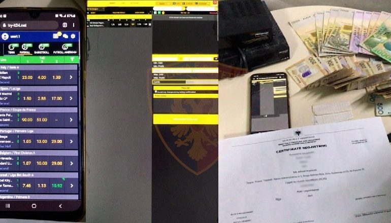 USHTRONTE LOJËRA TË PALIGJSHME NË LOKAL/ Arrestohet pronari, sekuetrohen 62 mijë lekë