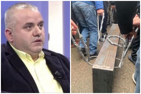 “PËRDOREJ PËR KËSHTJELLAT”/ Artan Hoxha ironizon “armën” që u përdor në protestën e Berishës për të hyrë në selinë e PD