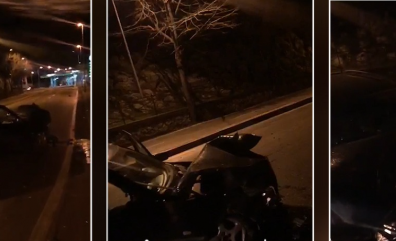AKSIDENT I RËNDË NË SHKODËR/ “Benz-i” del nga rruga dhe përplaset me murin