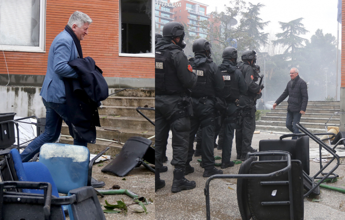 KAOSI NË SELINË E PD-SË/ Momenti kur deputetët e PD dalin nga selia me sy të skuqur (FOTO+VIDEO)