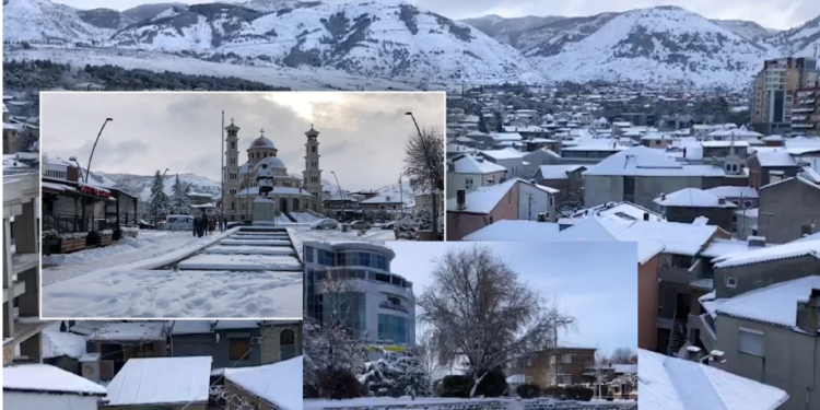 BORA MBULON KORÇËN/ Qyteti nën “petkun e bardhësisë”