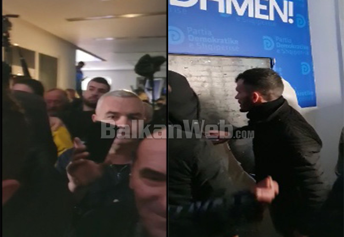 “HAPE DERËN LULZIM”/ Mbështetësit e Berishës kërkojnë të hyjnë brenda (PAMJET)