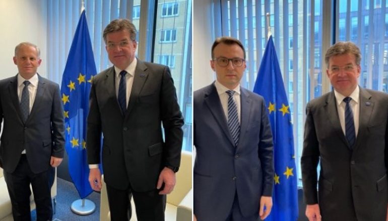 DIALOGU KOSOVË-SERBI/ Besnik Bislimi dhe Petar Petkoviç takohen në Bruksel me Lajçak