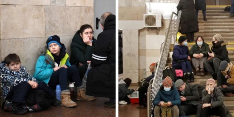 LUFTA NË UKRAINË/ Pamjet e trishta të qytetarëve ukrainas që po strehohen në stacionet e metrove (FOTO)