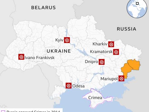 DEL HARTA/ Ja zonat në Ukrainë që po sulmohen nga Rusia