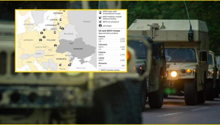 PUBLIKOHET HARTA/ Shihni si janë vendosur trupat e NATO-s në Evropën Lindore: Të fuqishëm dhe të gatshme për luftim