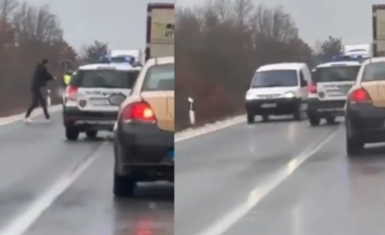 SHOKUESE NË MAQEDONI/ Shoferi ther me thikë një polic dhe përplas me makinë dy të tjerë (VIDEO)