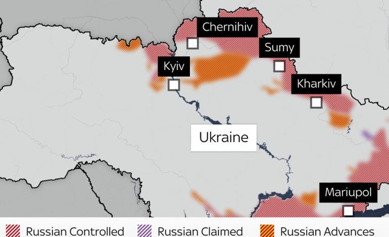 PUBLIKOHET HARTA/ Ja qytetet që janë nën kontrollin rus në Ukrainë