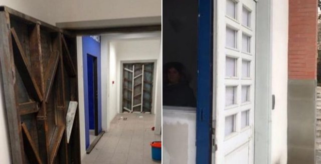 PAS DORËHEQJES SË BASHËS/ Nis heqja e dyerve të blinduara nga selia e PD