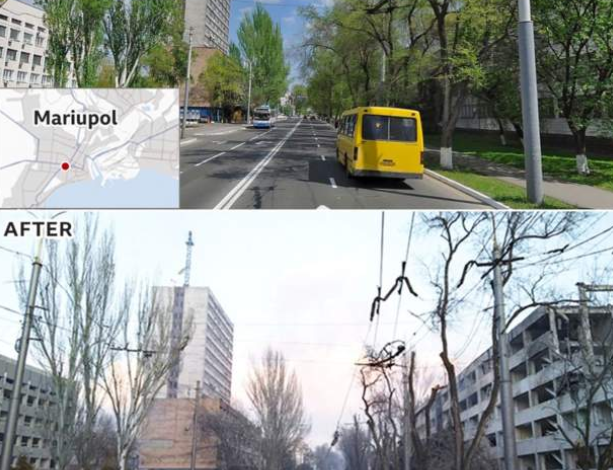 GJITHÇKA E KTHYER NËN RRËNOJA/ Mariupol para dhe pas shkatërrimit nga lufta (PAMJET)