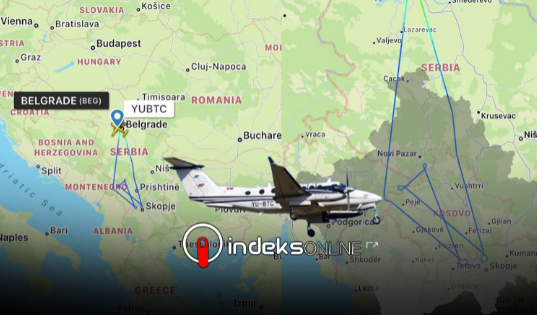 DEL VIDEO/ Dy orë mbi qiellin e Kosovës, shihni lëvizjet e çuditshme të avionit serb