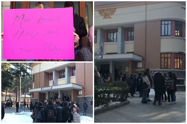 “MOS TË BËHET HESHTJA JONË…”/ Studentët e Korçës bojkotojnë mësimin dhe dalin në protestë kundër rritjes së çmimeve
