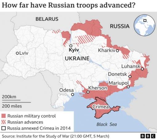HARTA/ Katër itinerare që të çojnë në Rusi ose Bjellorusi. Sa kanë avancuar trupat e Putinit