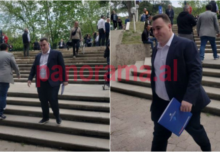 VIDEOLAJM/ Glauk Olldashi merr pjesë në Kuvendin e thirrur nga Berisha, momenti kur futet në Pallatin e Kongreseve