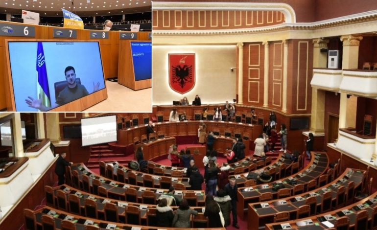NESËR ZELENSKY VIDEO-MESAZH NË KUVENDIN E SHQIPËRISË/ Ndryshon orari, ja kur nis seanca plenare