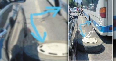 NDODH SËRISH/ Autobusit i del goma në mes të Tiranës, bllokohet “21 Dhjetori”