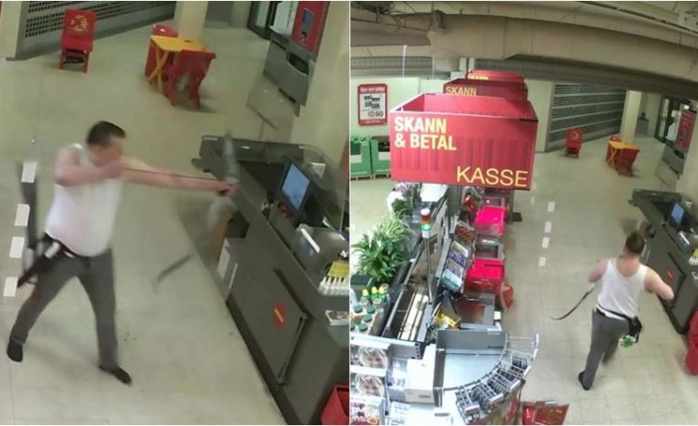“DO TË RILINDJA”/ Publikohen pamjet, si i qëlloi me shigjeta punonjësit e një supermarketi 38-vjeçari në Norvegji