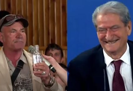 “BASHA NA BËRI K*KËN NË MES TË SHTËPISË”/ Militanti nxjerr nga xhepi shishen me raki dhe i drejtohet Berishës: Dollibash…