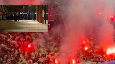 NDIZET STADIUMI/ Tifozët holandezë hedhin flakadanë, forcat “Shqiponja” gati për të ndërhyrë
