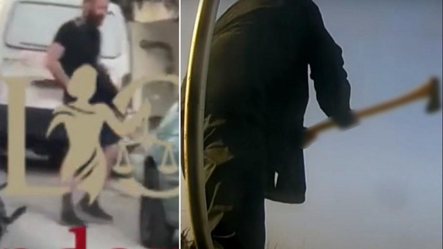 “ÇMENDET” I RIU SHQIPTAR/ Del rrugëve me sëpatë dhe shkatërron makinat e grekëve, kërcënon edhe policinë (VIDEO)