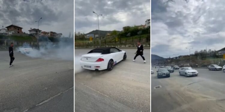 “SHPEJTËSI DHE ÇMENDURI”/ I riu bën drift në mes të autostradës, për pak i merr jetën shokut