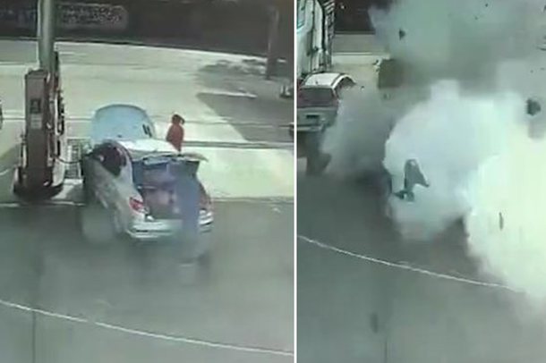 MOMENTI I FRIKSHËM/ Mbushte automjetin me karburant, makina shpërthen papritur dhe e hedh në ajër 67-vjeçarin