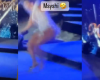 NUK E SHIKON SHKALLËN/ Këngëtarja shqiptare rrëzohet në mes të skenës (VIDEO)