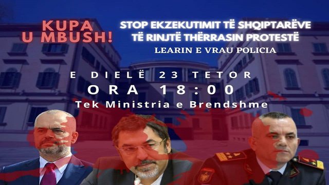 “LEARIN E VRAU POLICIA”/ Berisha thërret sërish protestë para Ministrisë së Brendshme