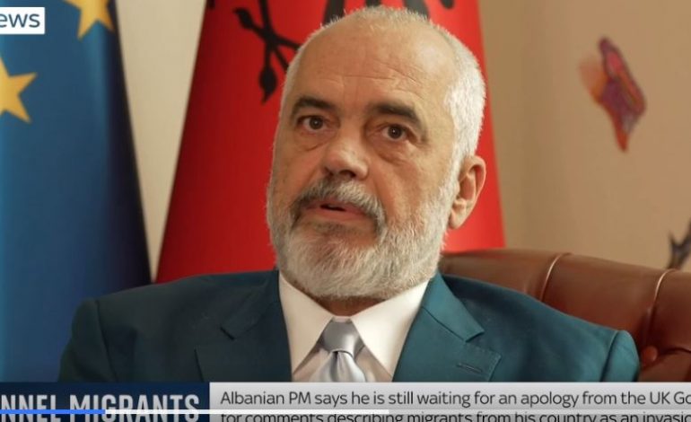 “SHQIPTARËT KRIMINELË”/ Rama për Sky News: Jam në pritje, qeveria britanike të më kërkojë falje për deklaratat e ministres