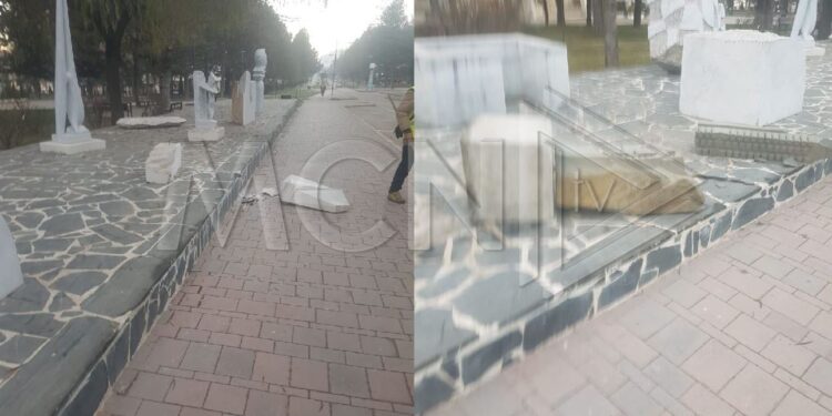 PAS VARRIT TË MIT’HAT FRASHËRIT NË TIRANË/ Dëmtohen skulpturat e parkut të Korçës