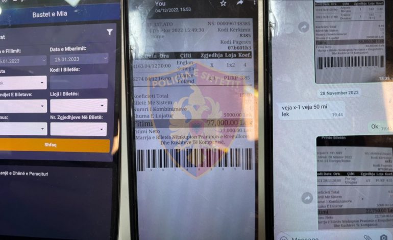 E PËSOJNË KEQ/ Vinin baste sportive me telefon, blutë e Tiranës arrestojnë pesë persona